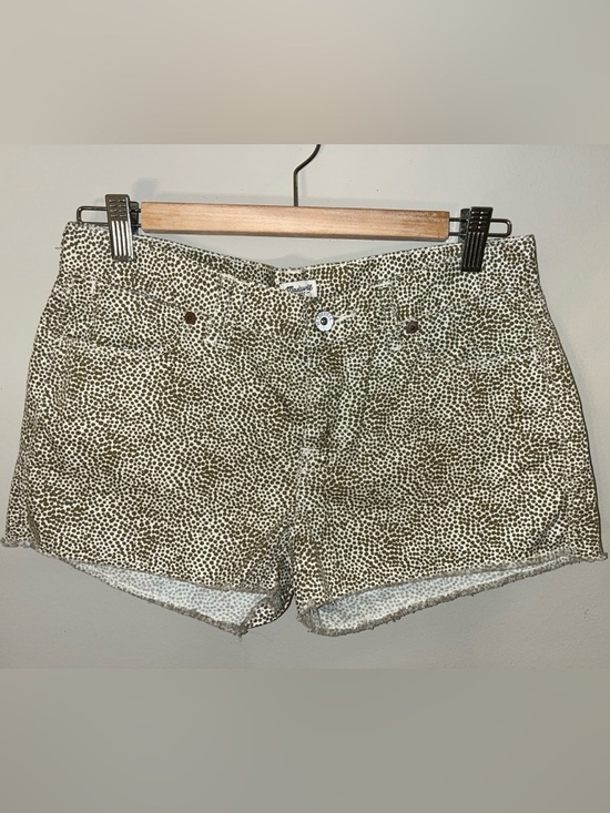 Madewell Pants - Madewell Olive Green Speckled Cotton Denim Shorts